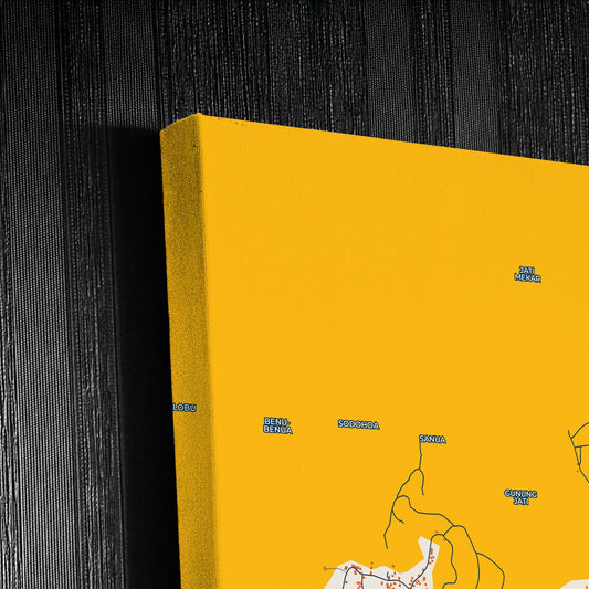 Kendari Indonesia Colorful City Map Canvas Print Detail