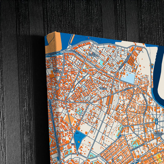Kenitra Morocco Colorful City Map Canvas Print Detail