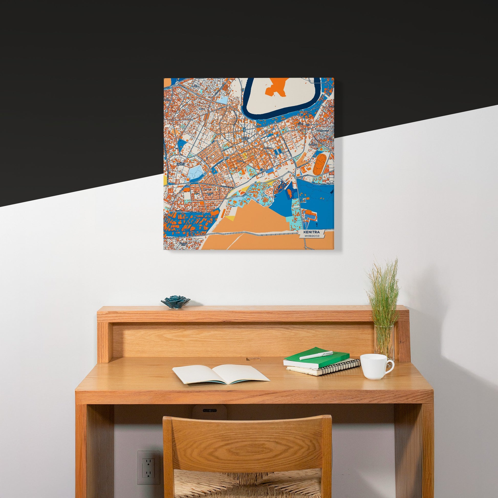Kenitra Morocco Colorful City Map Canvas Print Scene