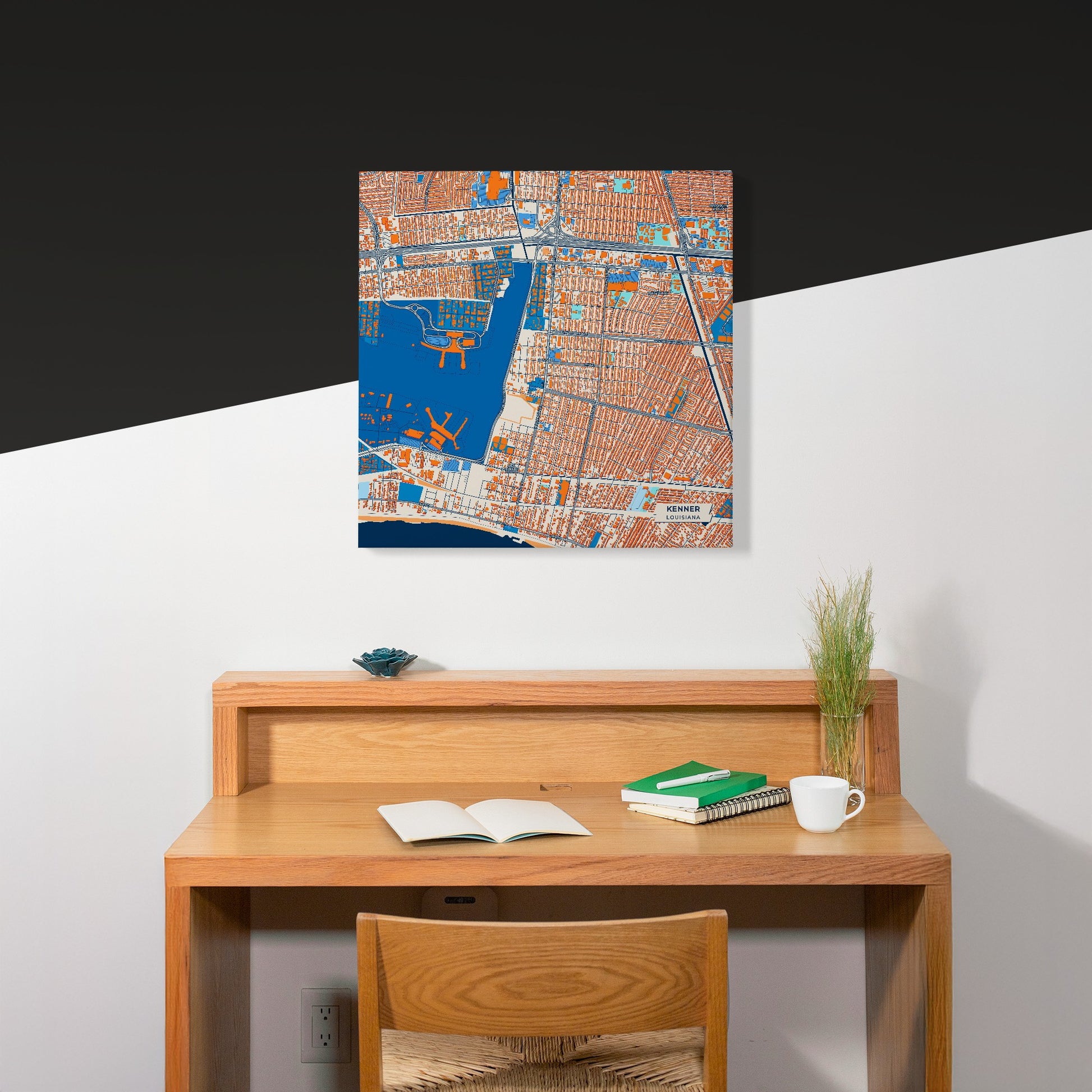 Kenner Louisiana Colorful City Map Canvas Print Scene