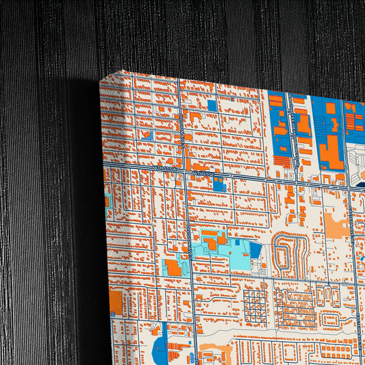 Kentwood Michigan Colorful City Map Canvas Print Detail