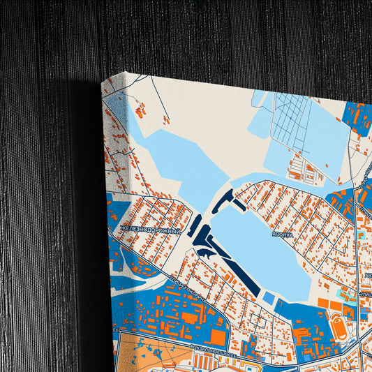 Керч Ukraine Colorful City Map Canvas Print Detail