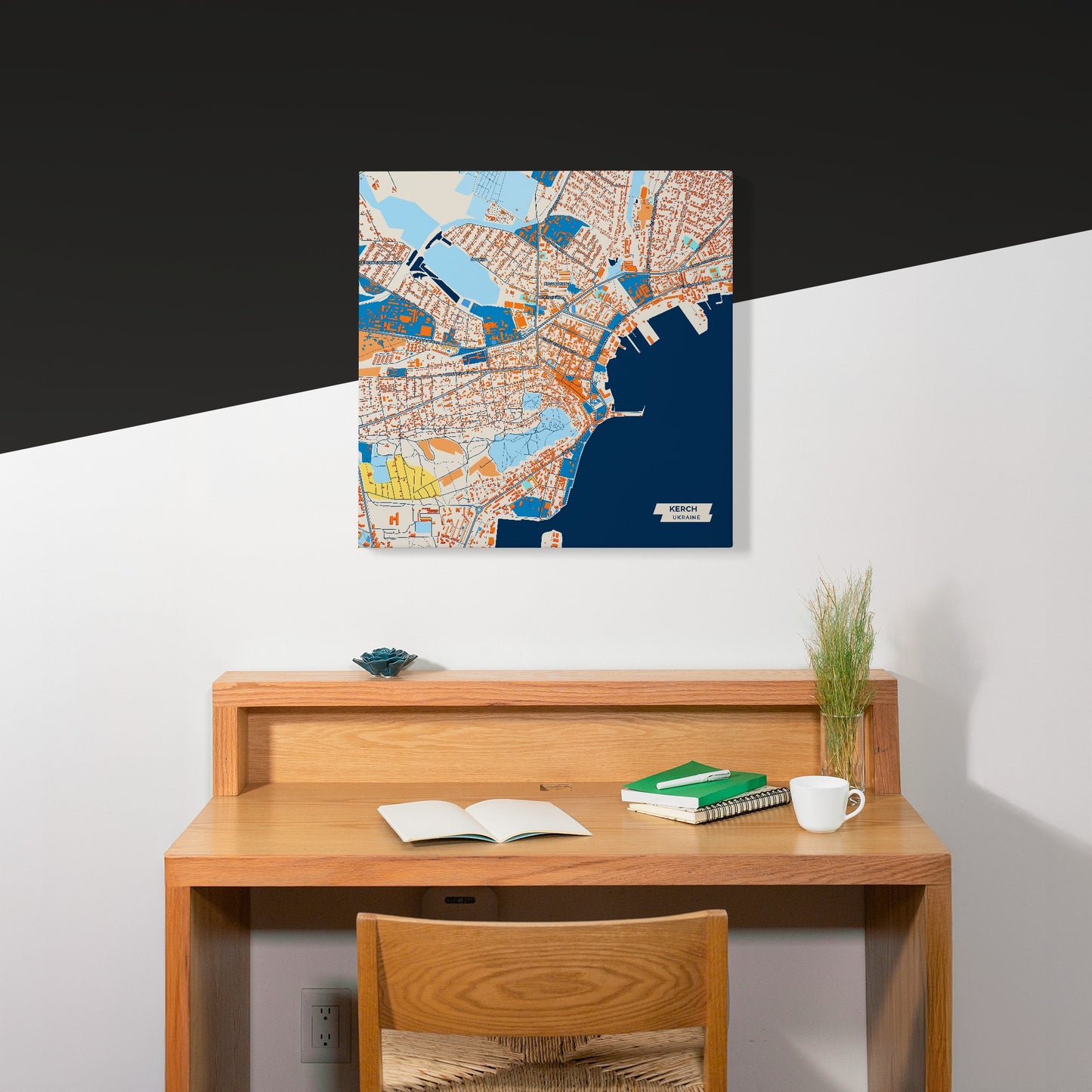 Керч Ukraine Colorful City Map Canvas Print Scene