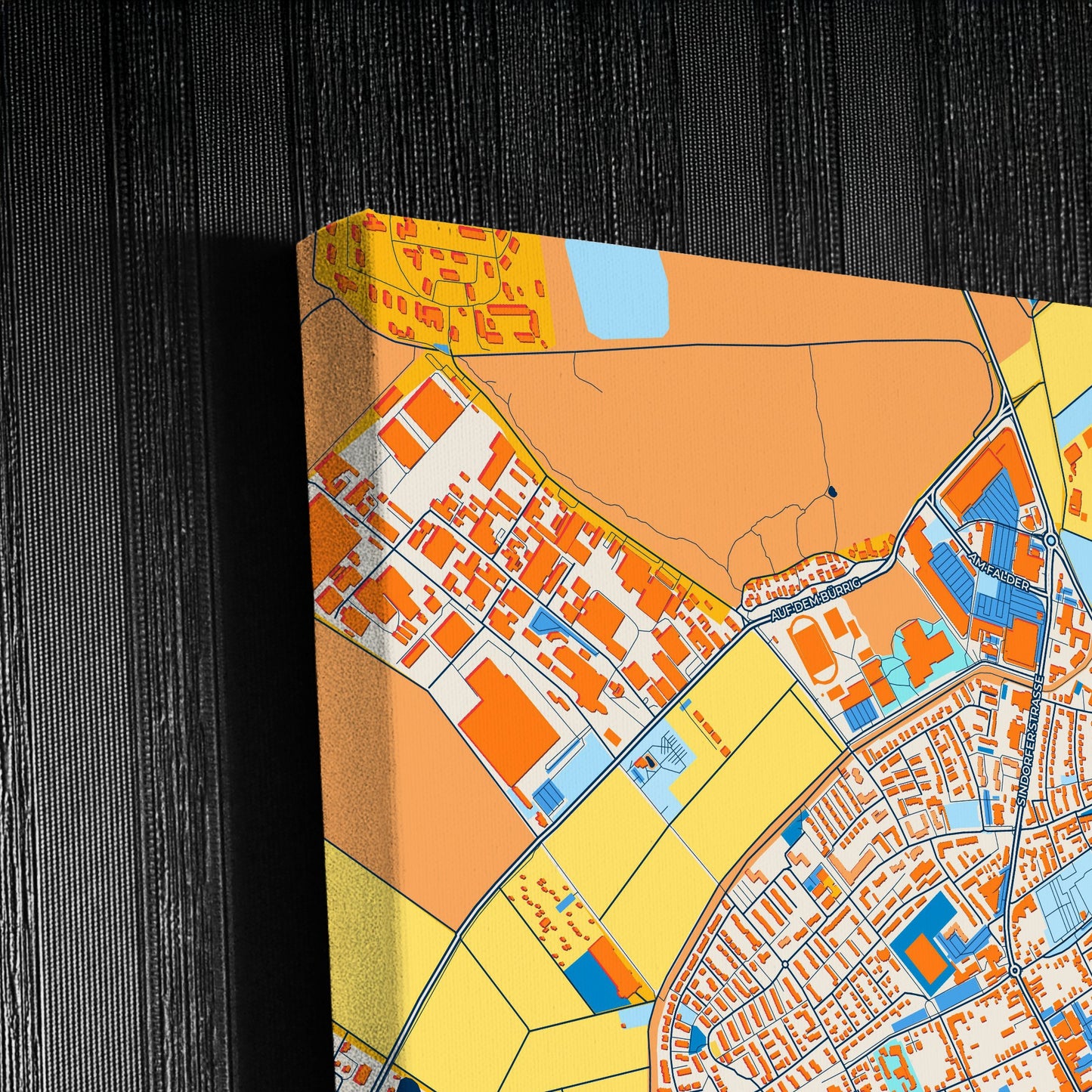 Kerpen Germany Colorful City Map Canvas Print Detail