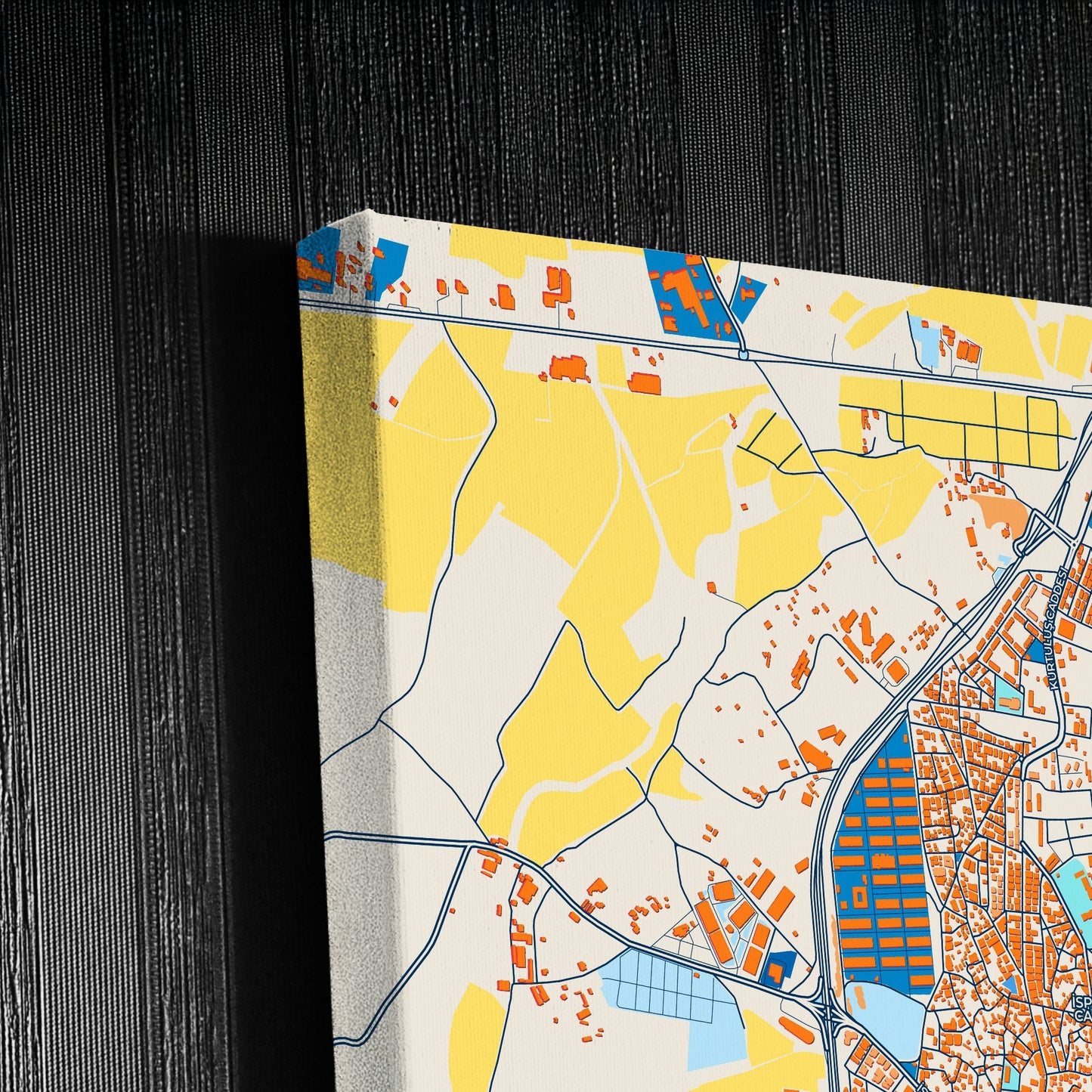 Keşan Turkey Colorful City Map Canvas Print Detail