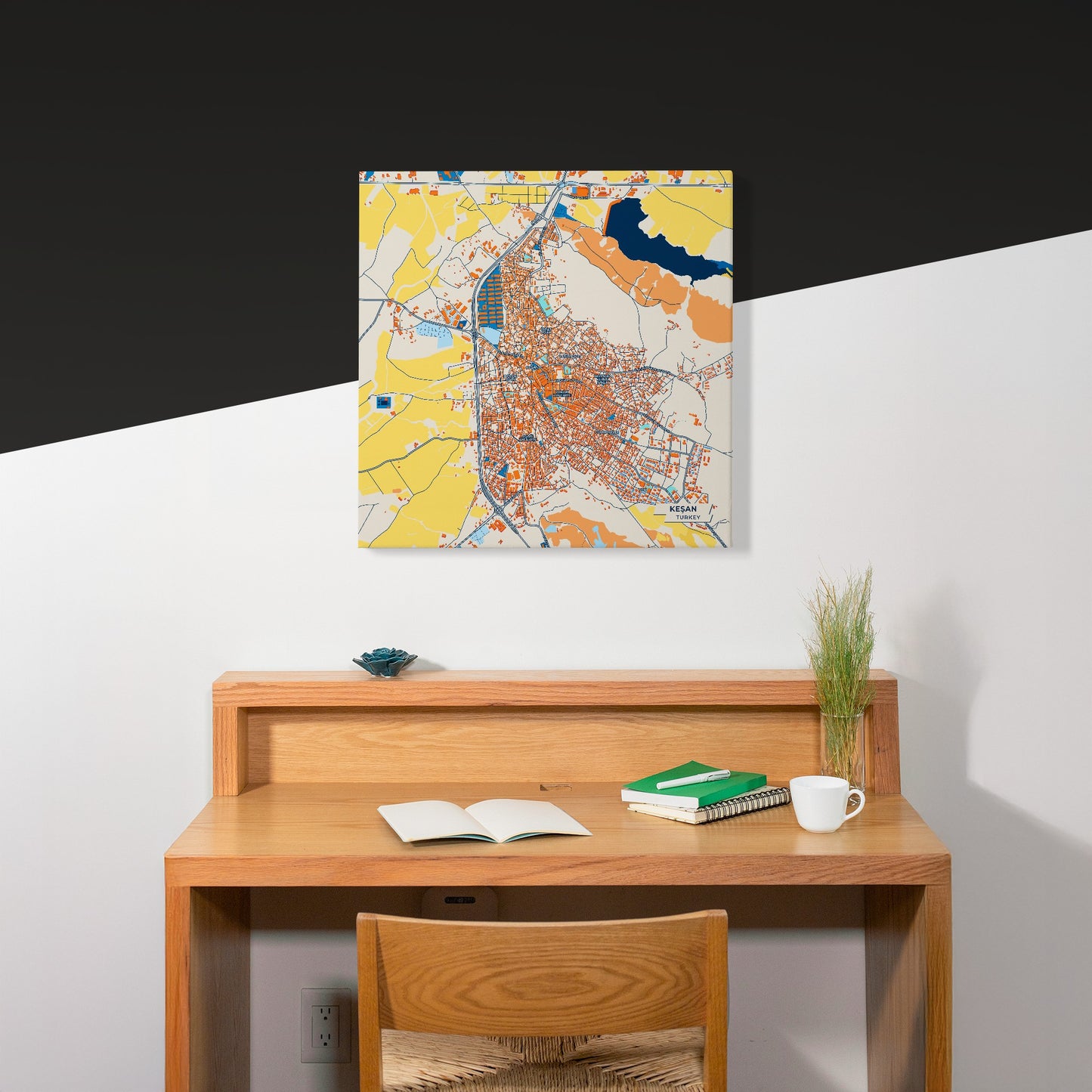 Keşan Turkey Colorful City Map Canvas Print Scene