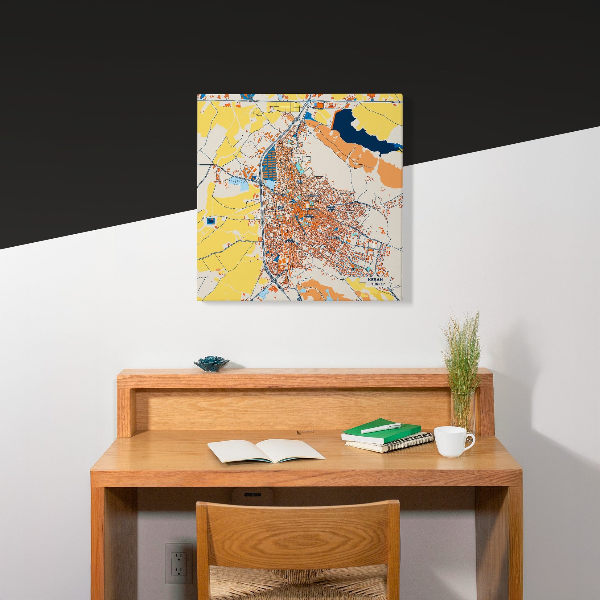 Keşan Turkey Colorful City Map Canvas Print Scene