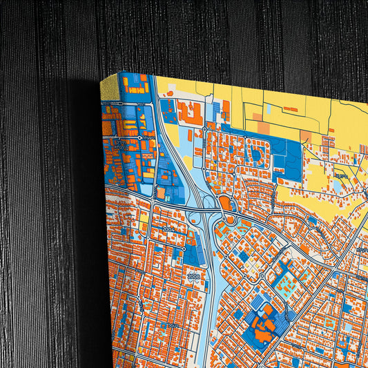 Kfar Saba Israel Colorful City Map Canvas Print Detail
