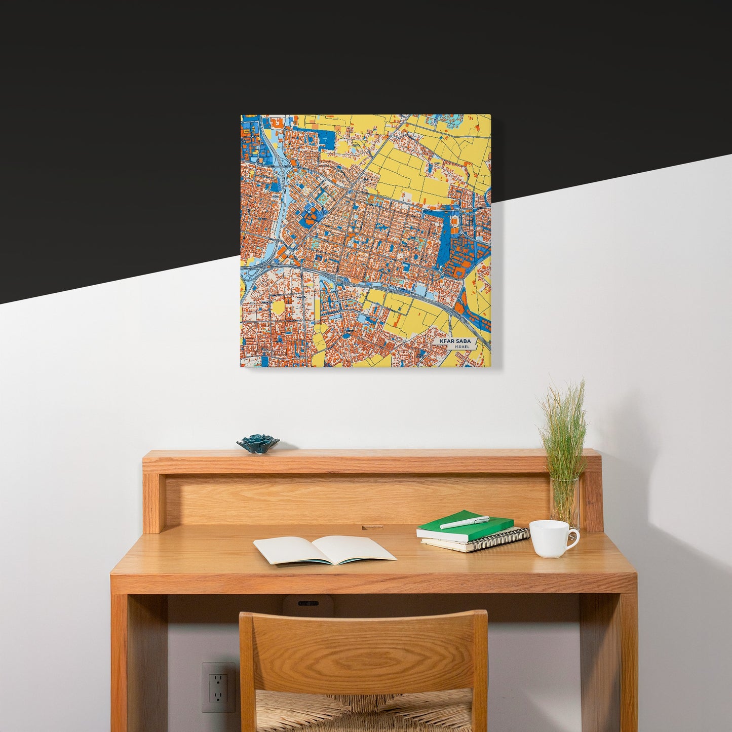 Kfar Saba Israel Colorful City Map Canvas Print Scene