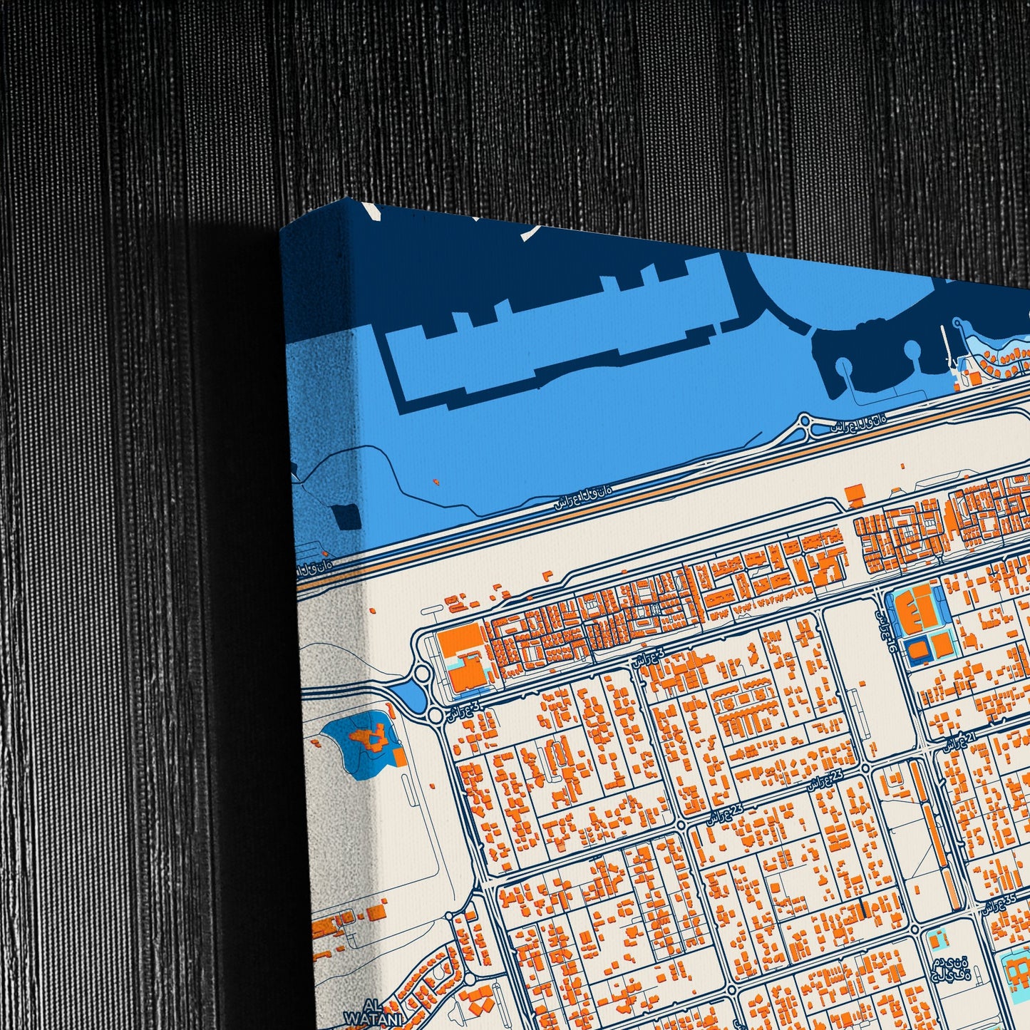 Khalifah A City United Arab Emirates Colorful City Map Canvas Print Detail