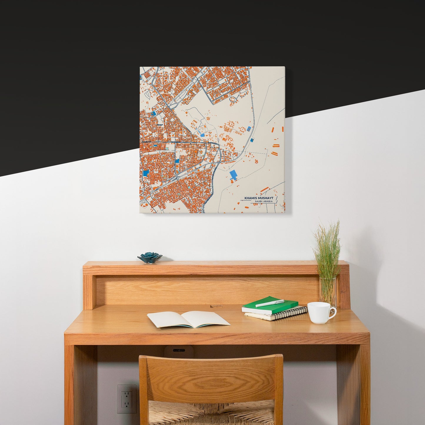 Khamis Mushayt Saudi Arabia Colorful City Map Canvas Print Scene