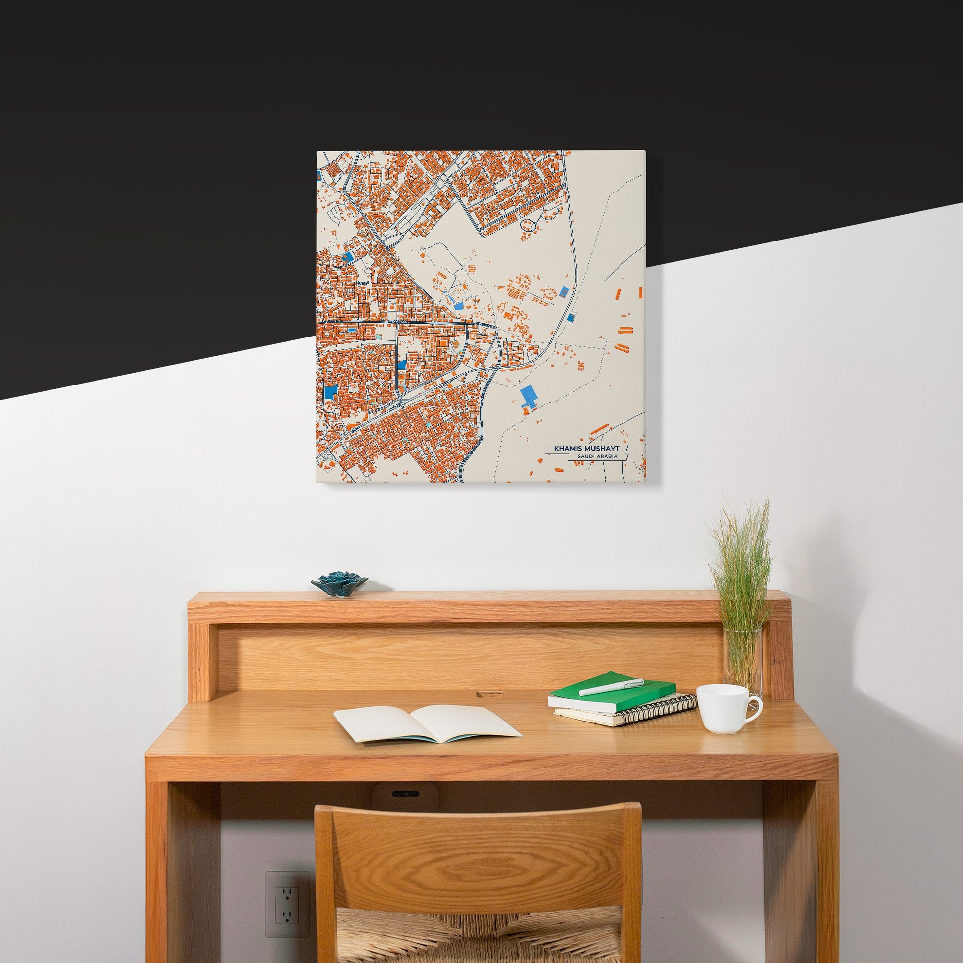 Khamis Mushayt Saudi Arabia Colorful City Map Canvas Print Scene