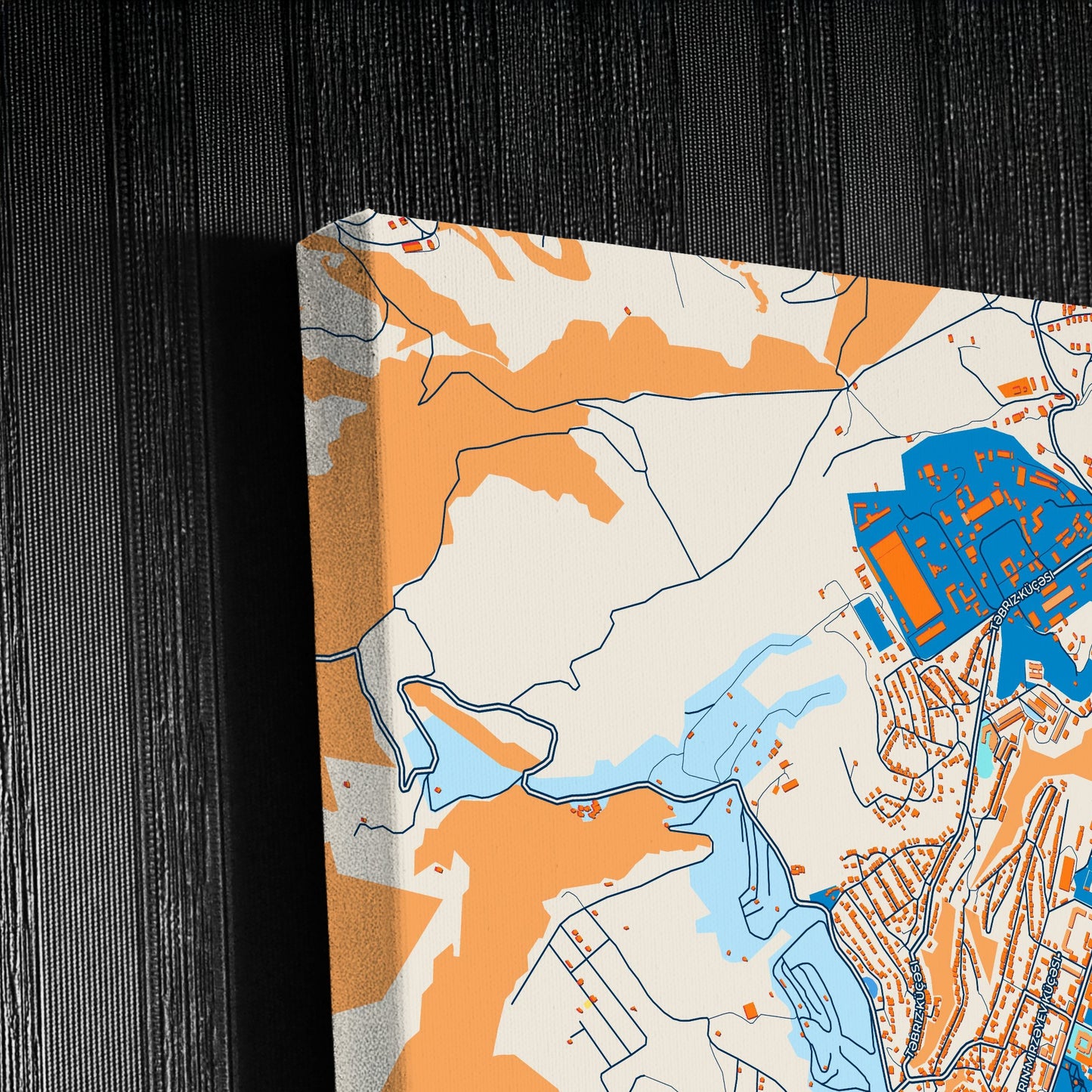 Khankendi Azerbaijan Colorful City Map Canvas Print Detail