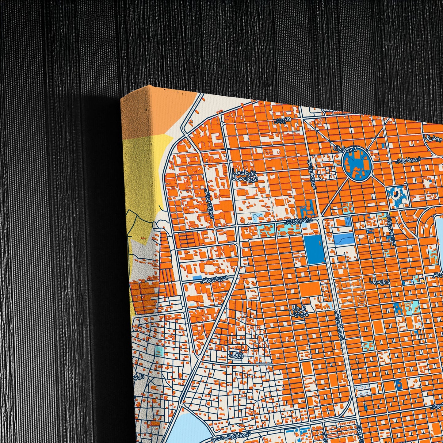 Khartoum Sudan Colorful City Map Canvas Print Detail
