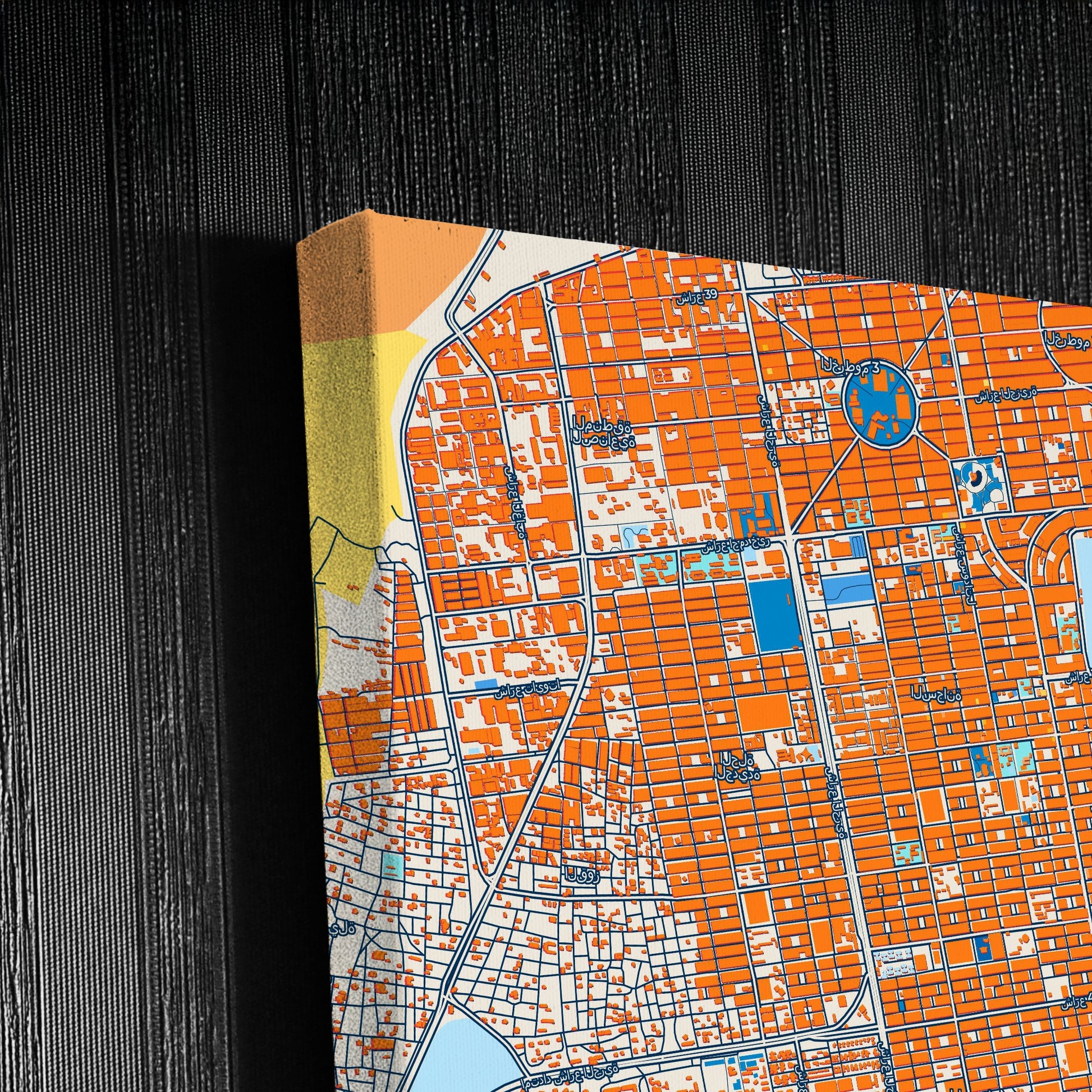 Khartoum Sudan Colorful City Map Canvas Print Detail