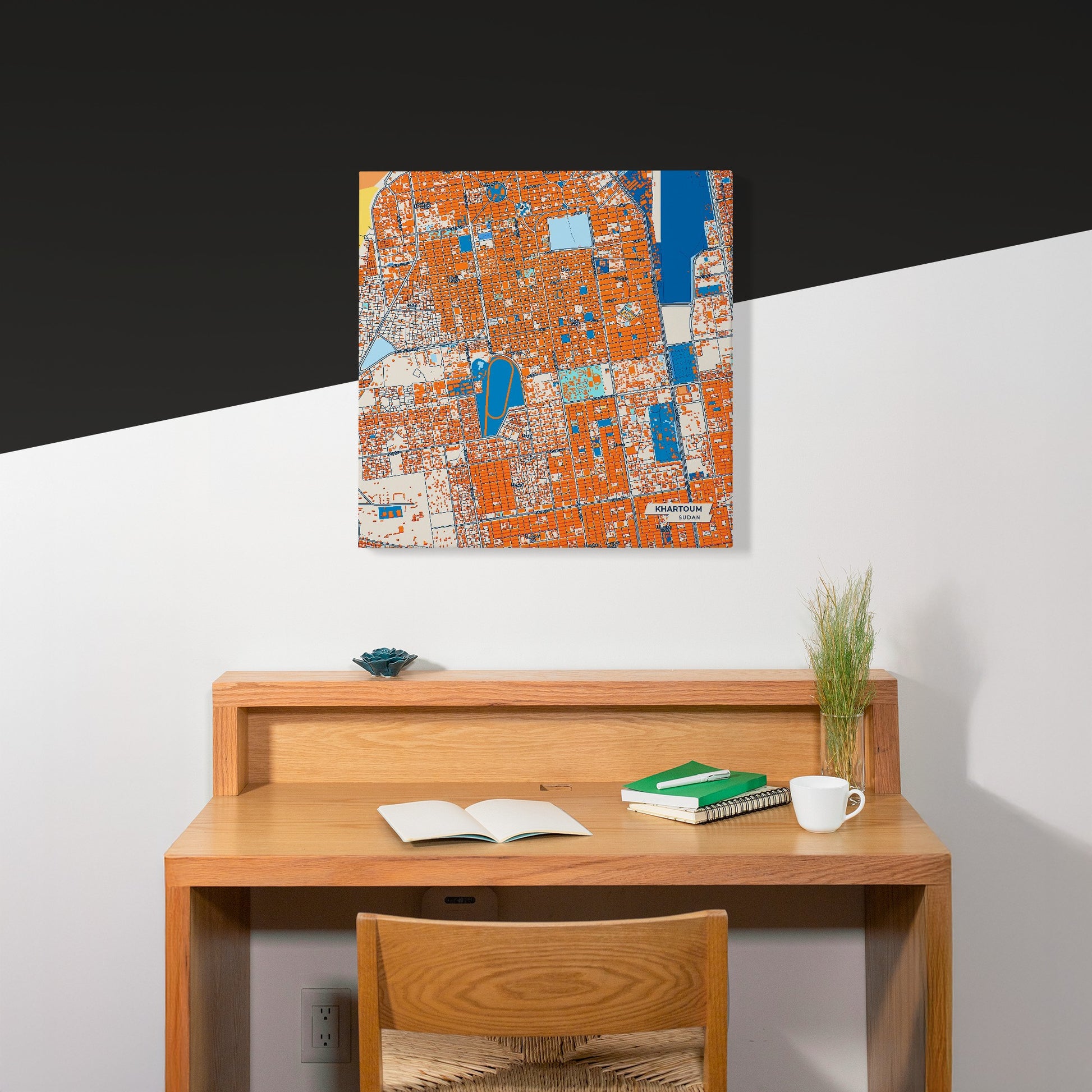 Khartoum Sudan Colorful City Map Canvas Print Scene