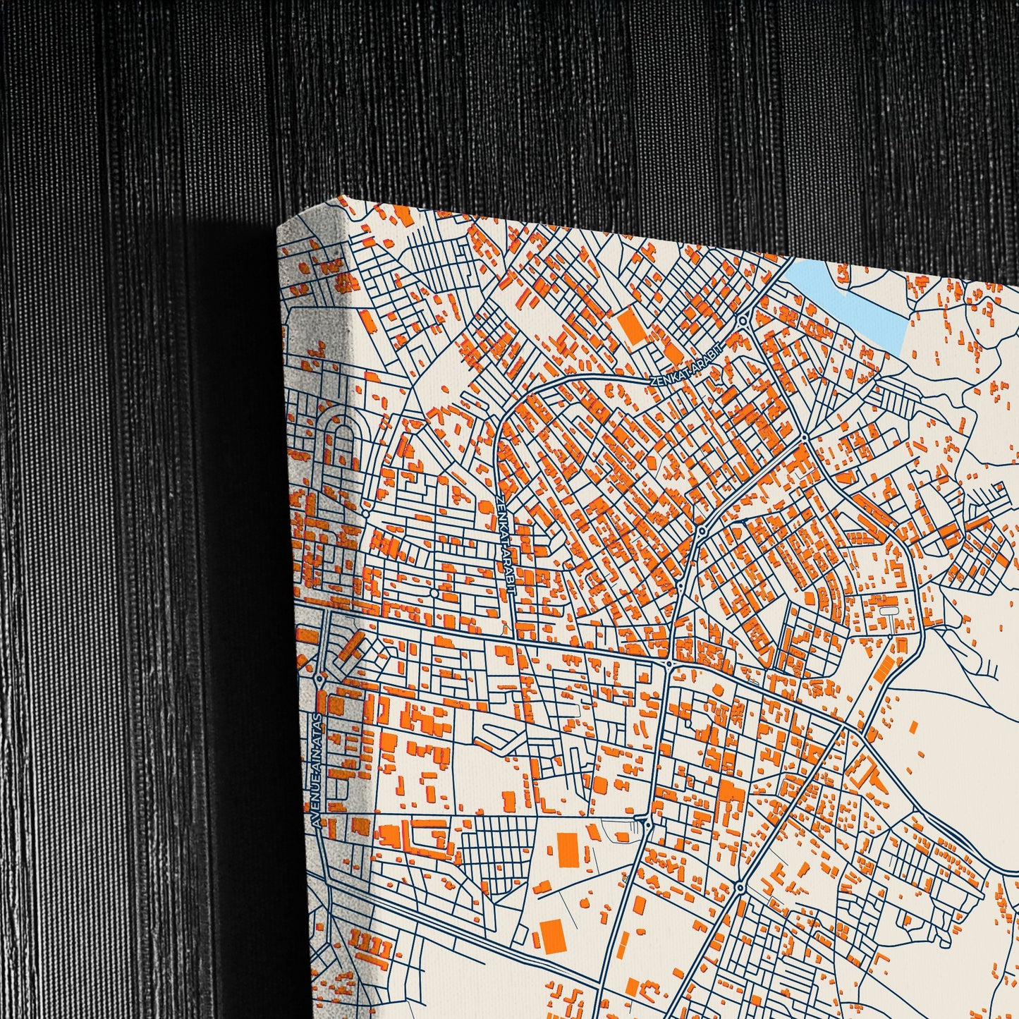 Khemisset Morocco Colorful City Map Canvas Print Detail