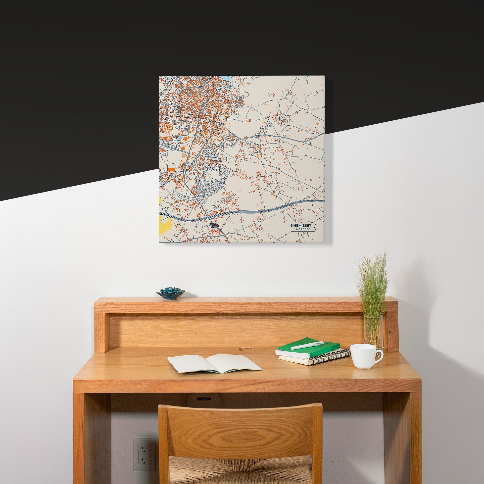 Khemisset Morocco Colorful City Map Canvas Print Scene