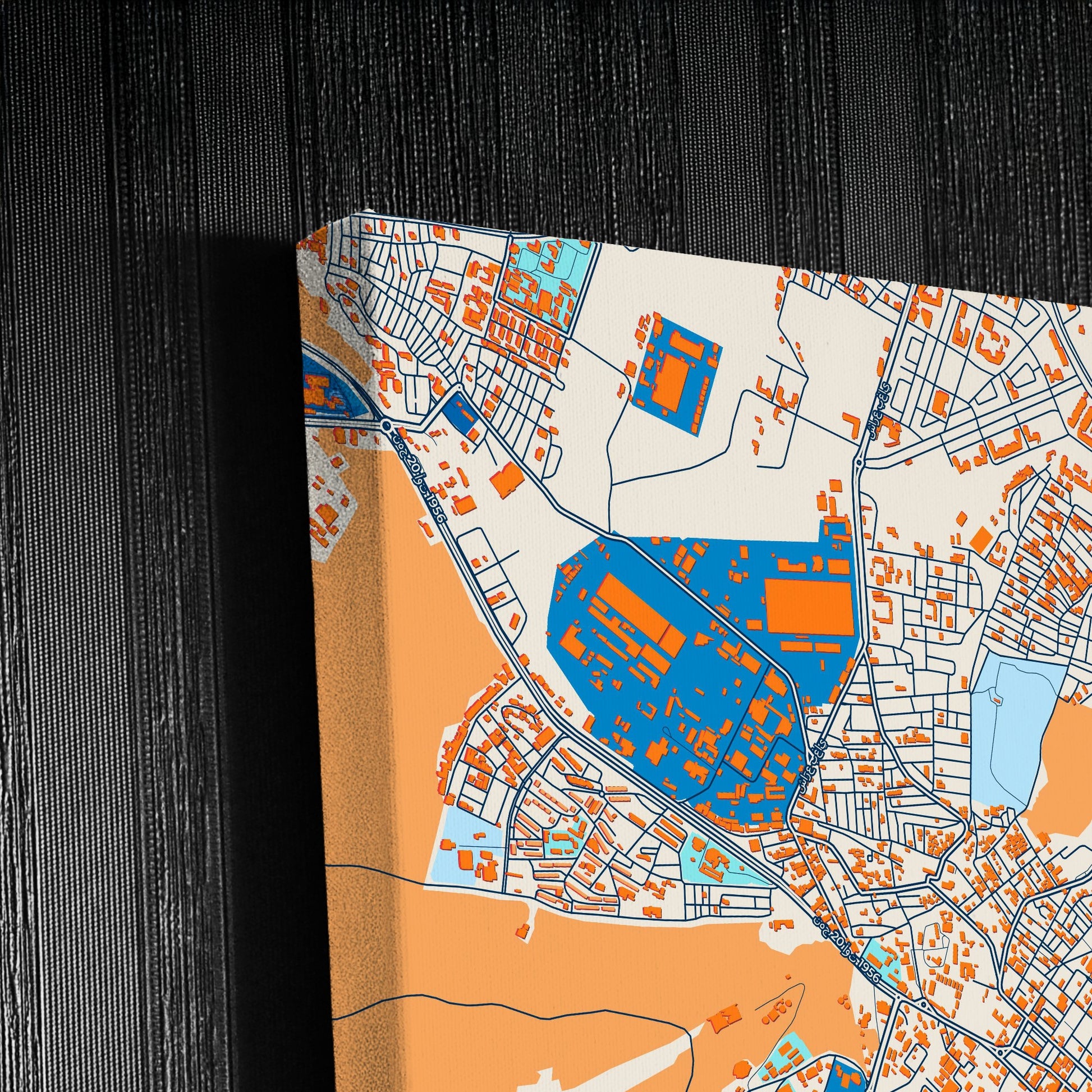 Khenchela Algeria Colorful City Map Canvas Print Detail