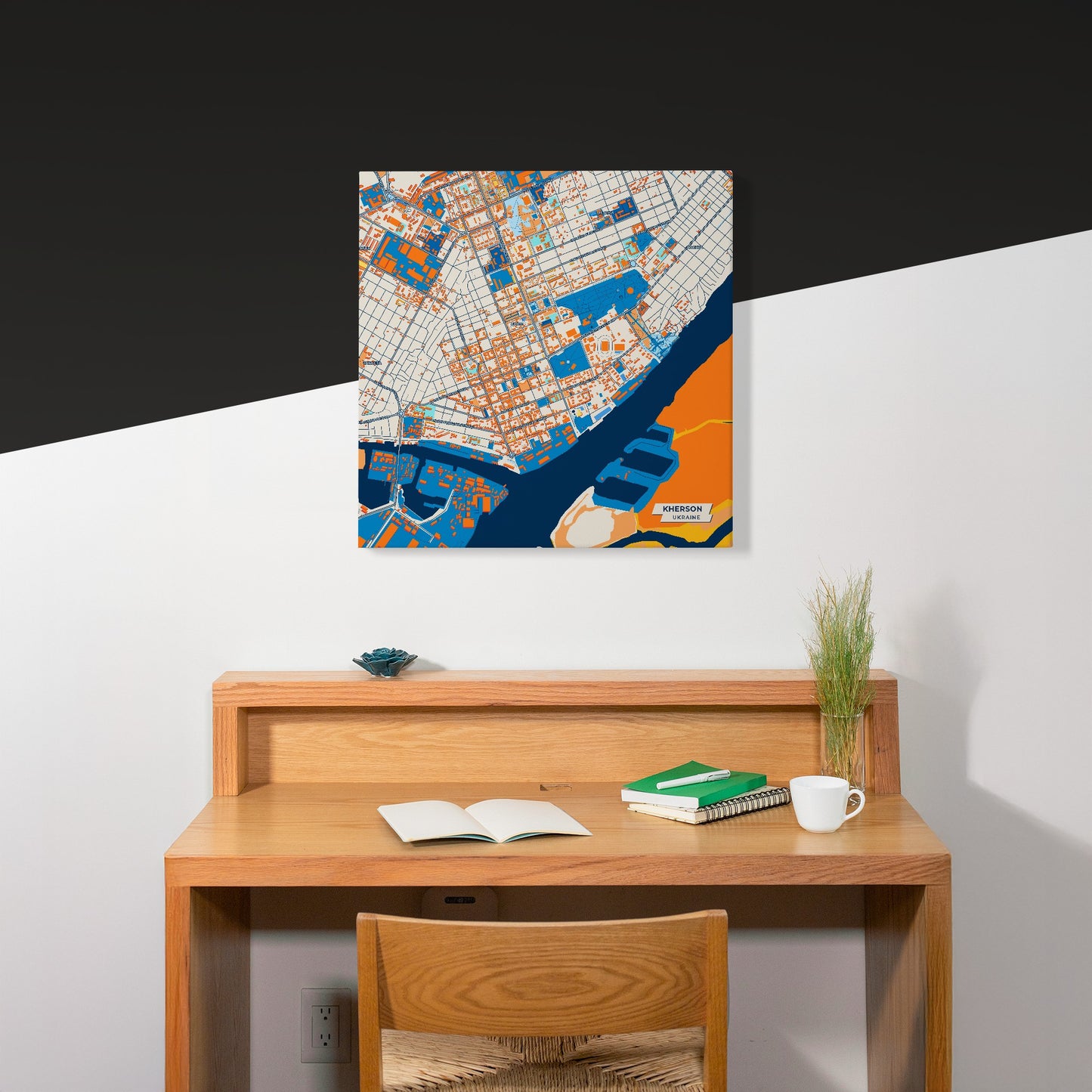 Херсон Ukraine Colorful City Map Canvas Print Scene