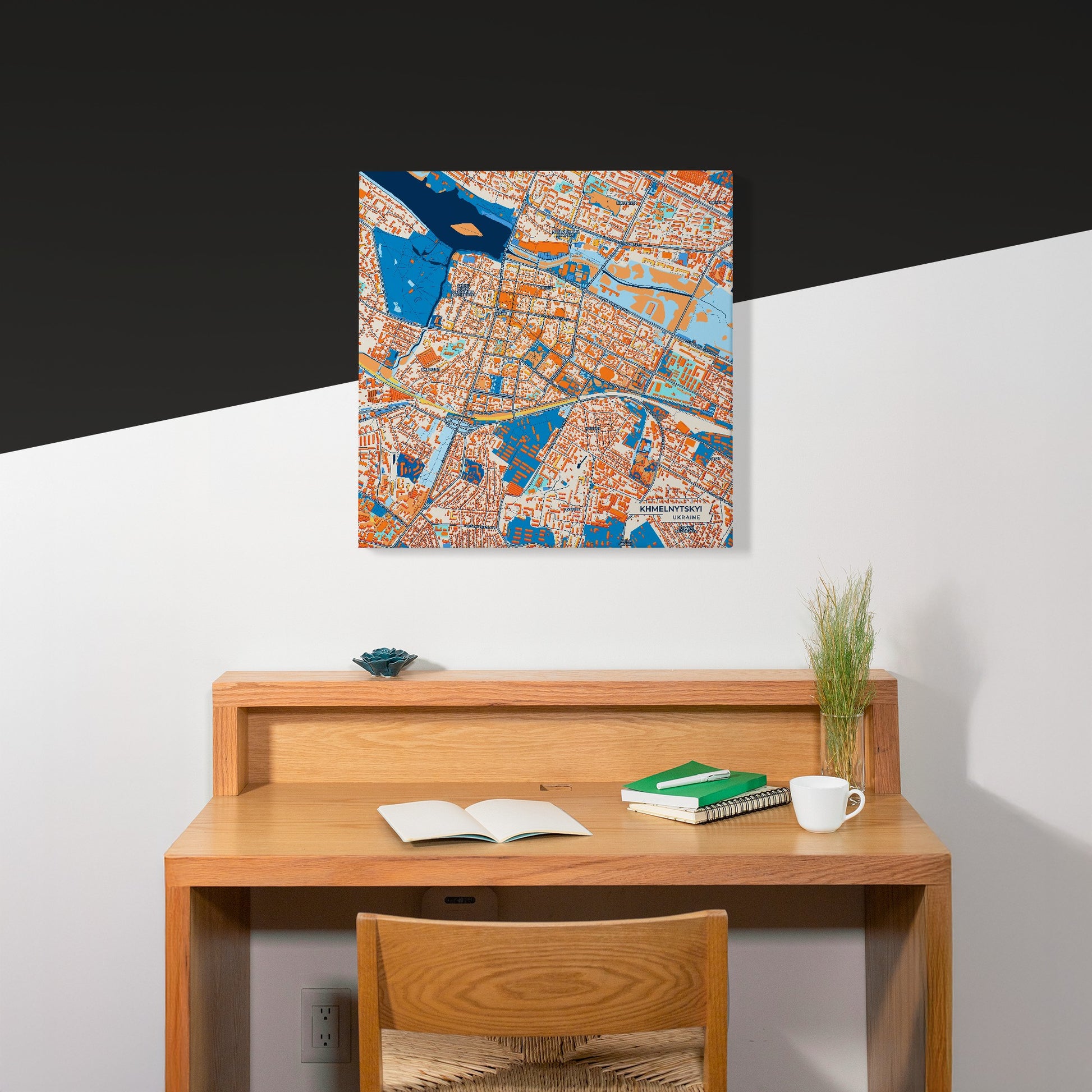 Хмельницький Ukraine Colorful City Map Canvas Print Scene