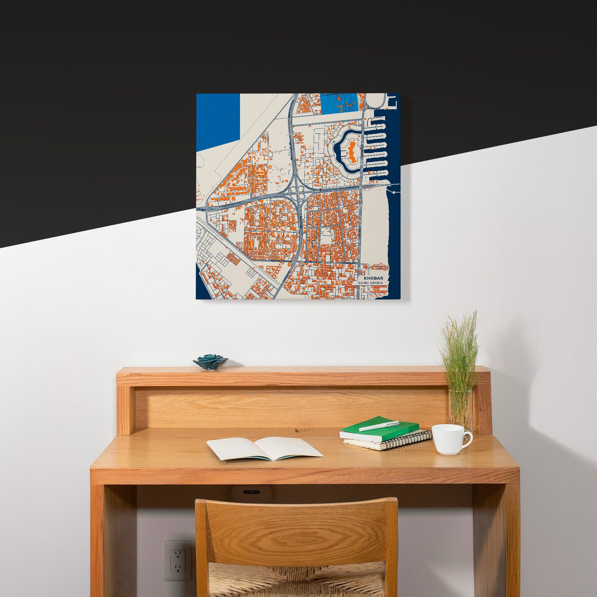 Khobar Saudi Arabia Colorful City Map Canvas Print Scene