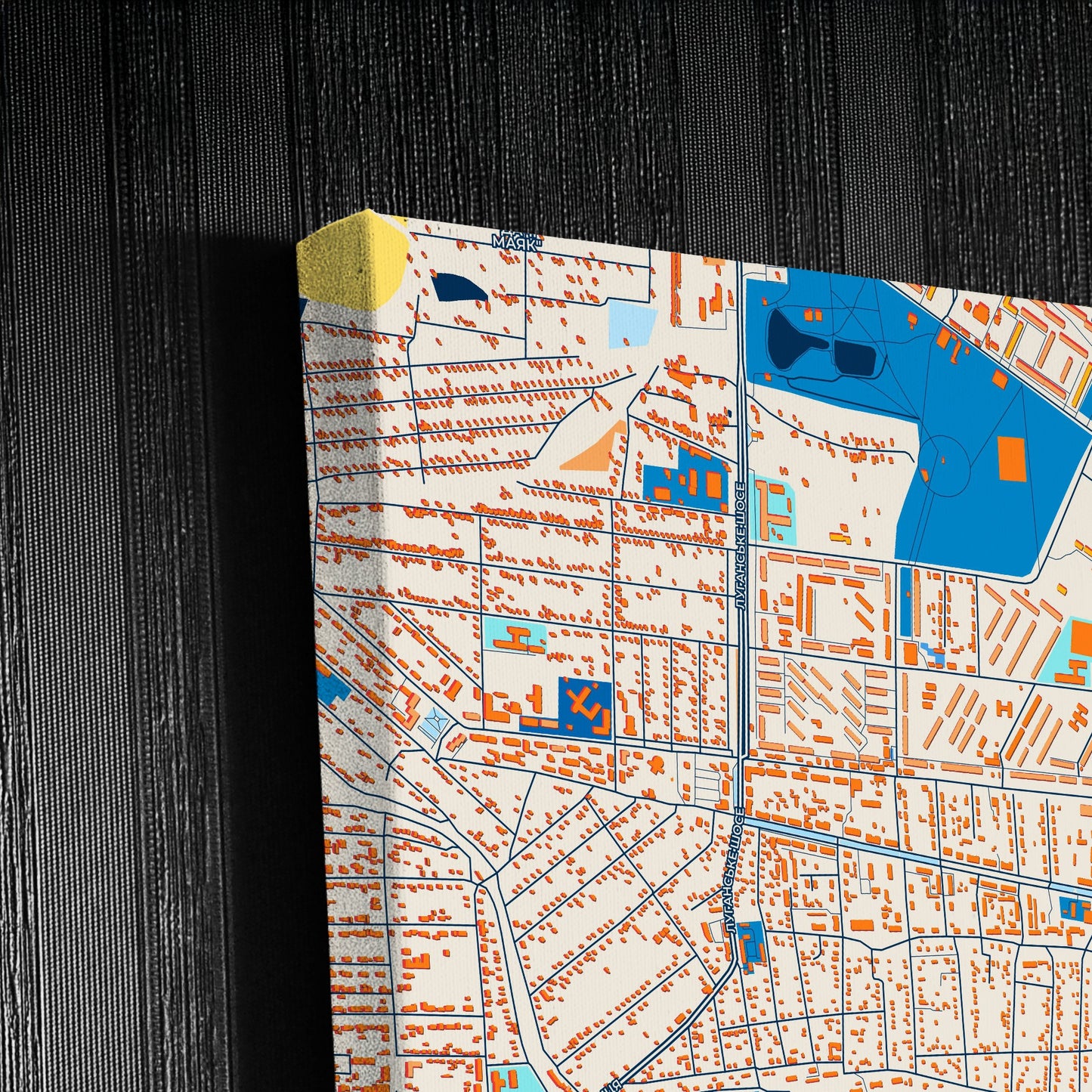 Хрустальний Ukraine Colorful City Map Canvas Print Detail