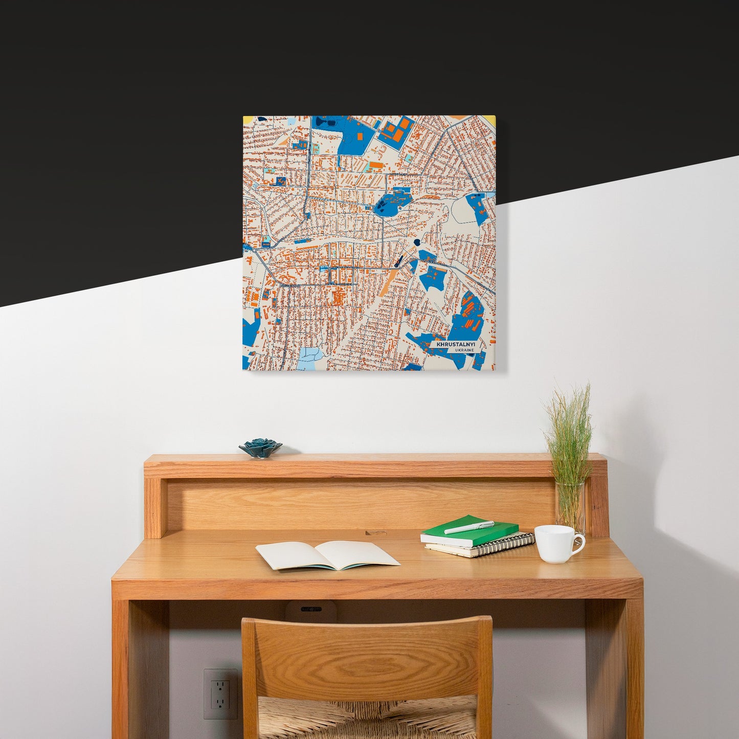 Хрустальний Ukraine Colorful City Map Canvas Print Scene