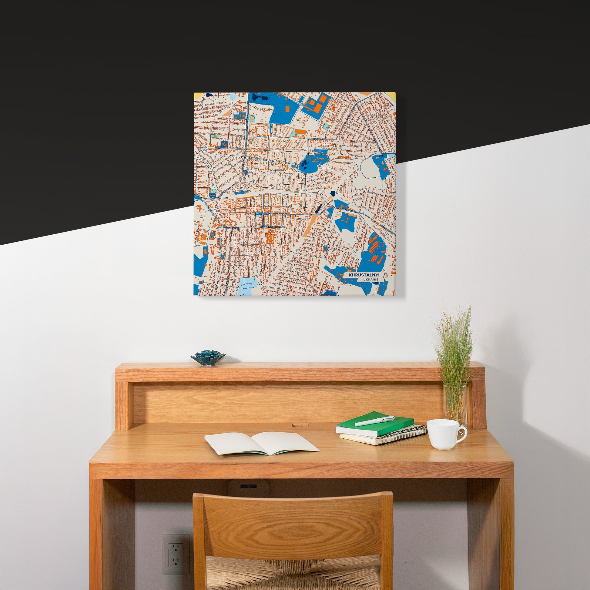 Хрустальний Ukraine Colorful City Map Canvas Print Scene