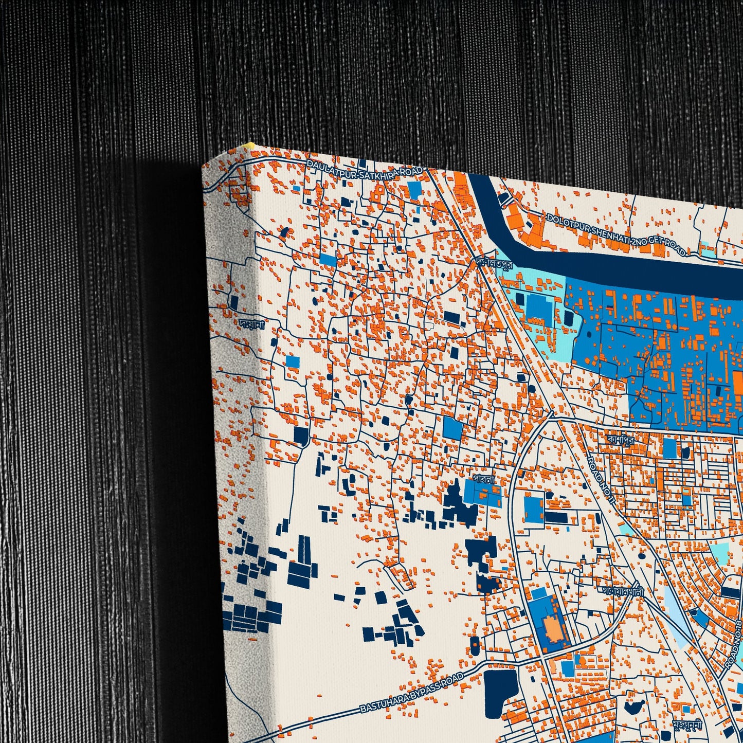Khulna Bangladesh Colorful City Map Canvas Print Detail