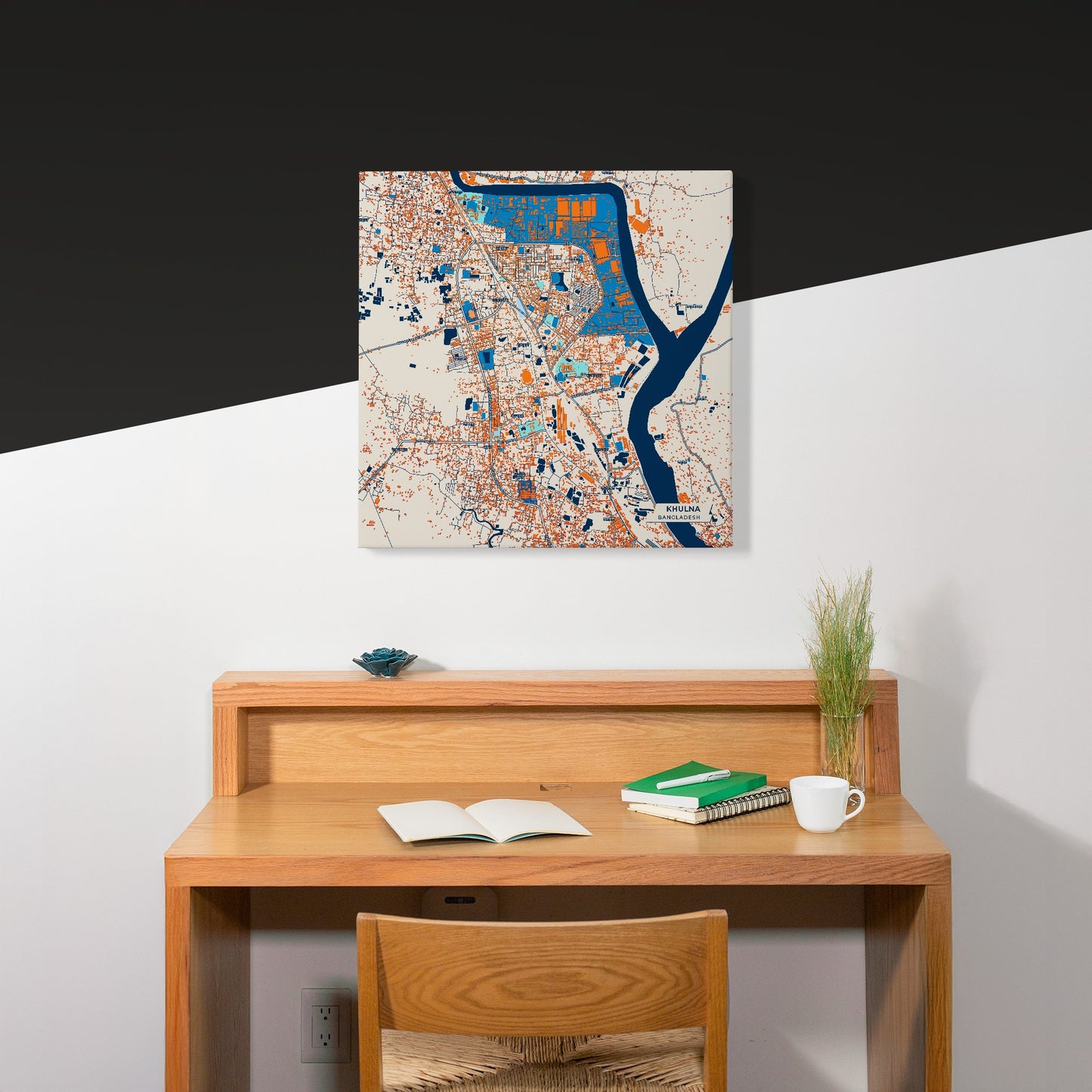 Khulna Bangladesh Colorful City Map Canvas Print Scene