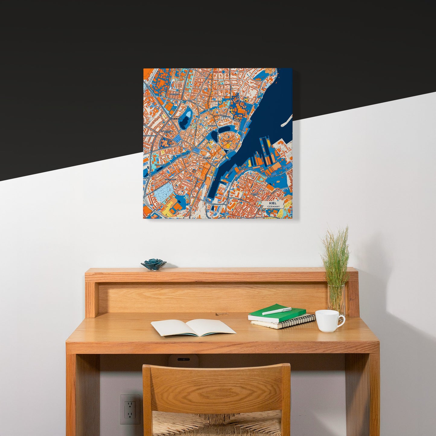 Kiel Germany Colorful City Map Canvas Print Scene