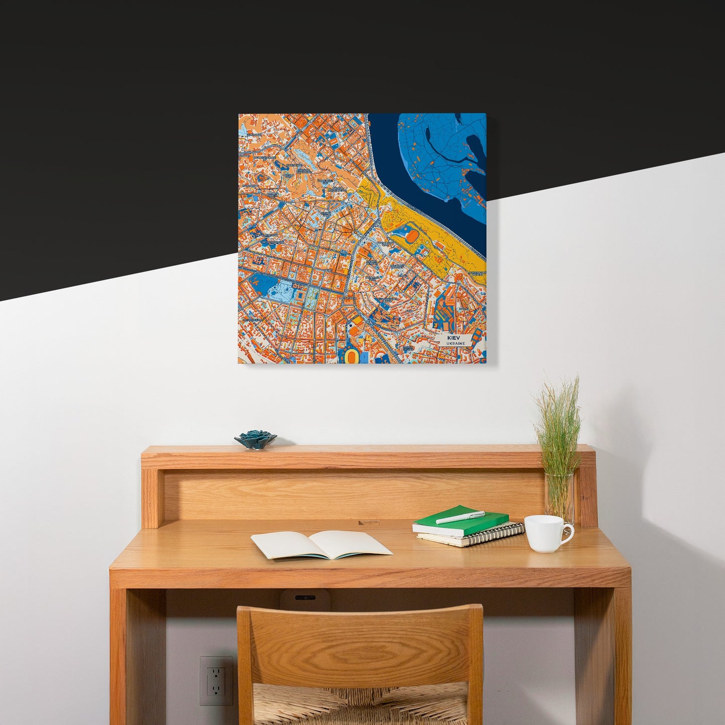 Київ Ukraine Colorful City Map Canvas Print Scene