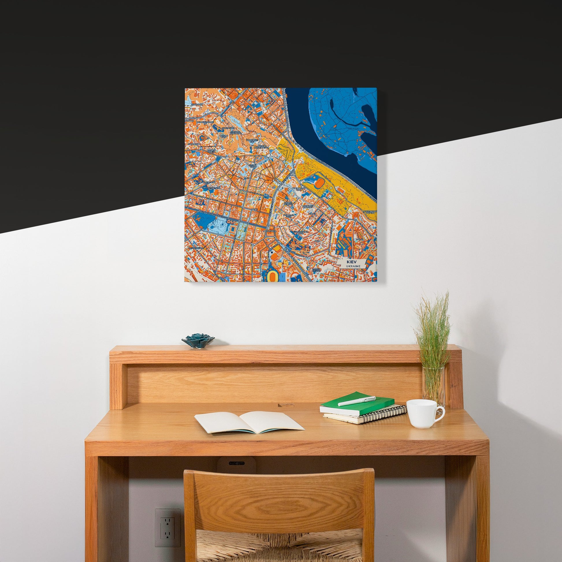 Київ Ukraine Colorful City Map Canvas Print Scene