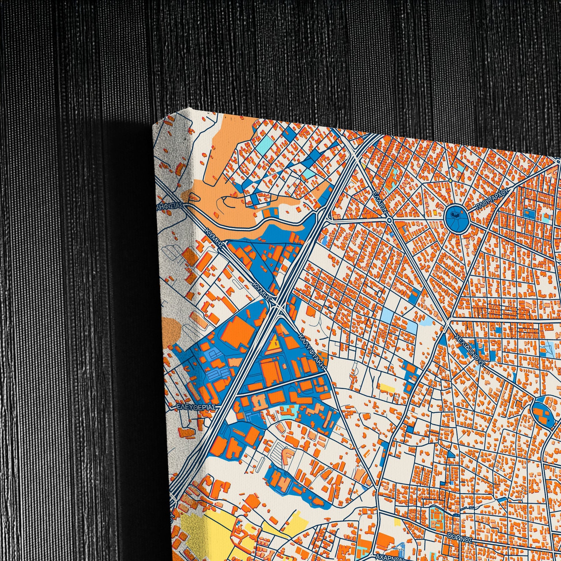 Κηφισια Greece Colorful City Map Canvas Print Detail