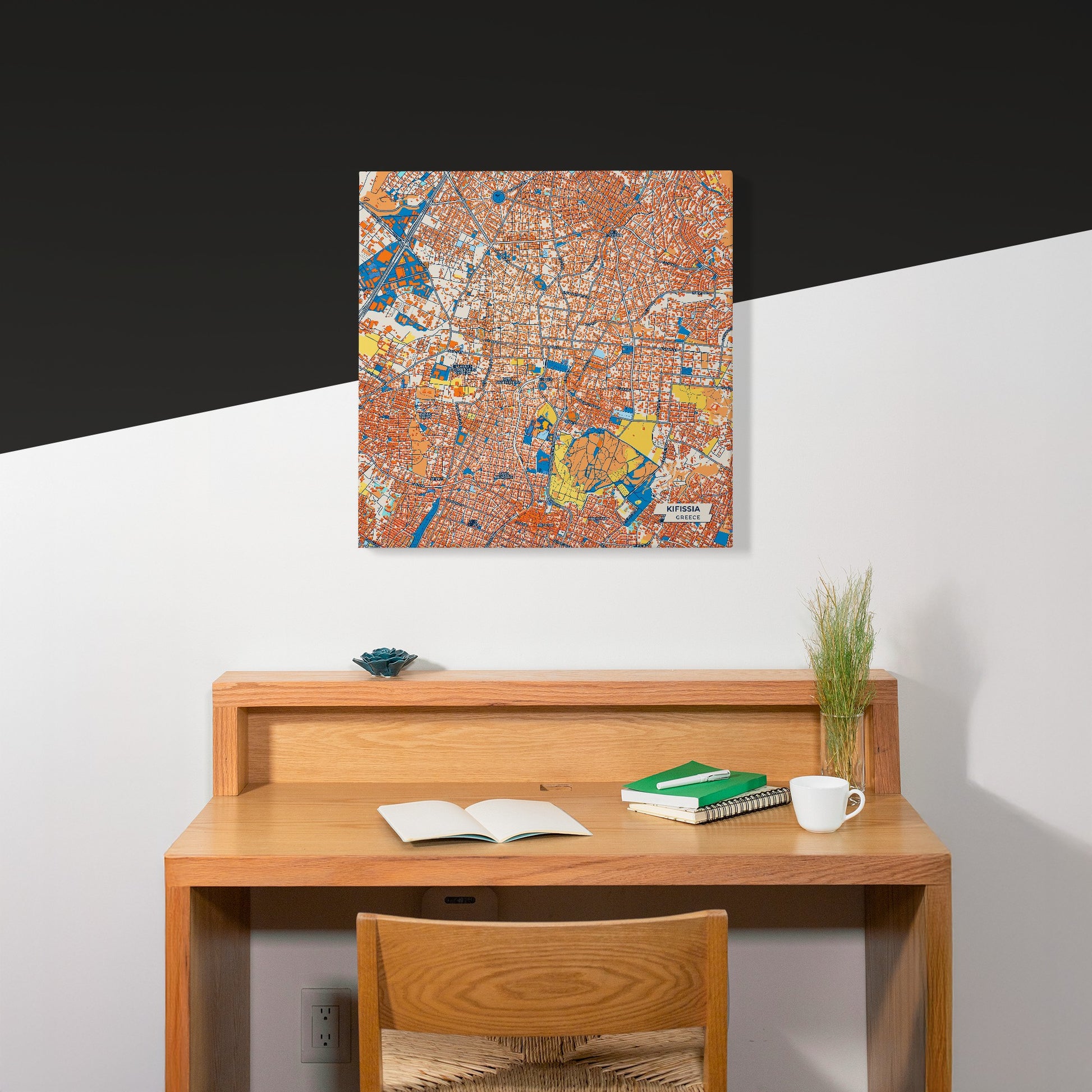 Κηφισια Greece Colorful City Map Canvas Print Scene