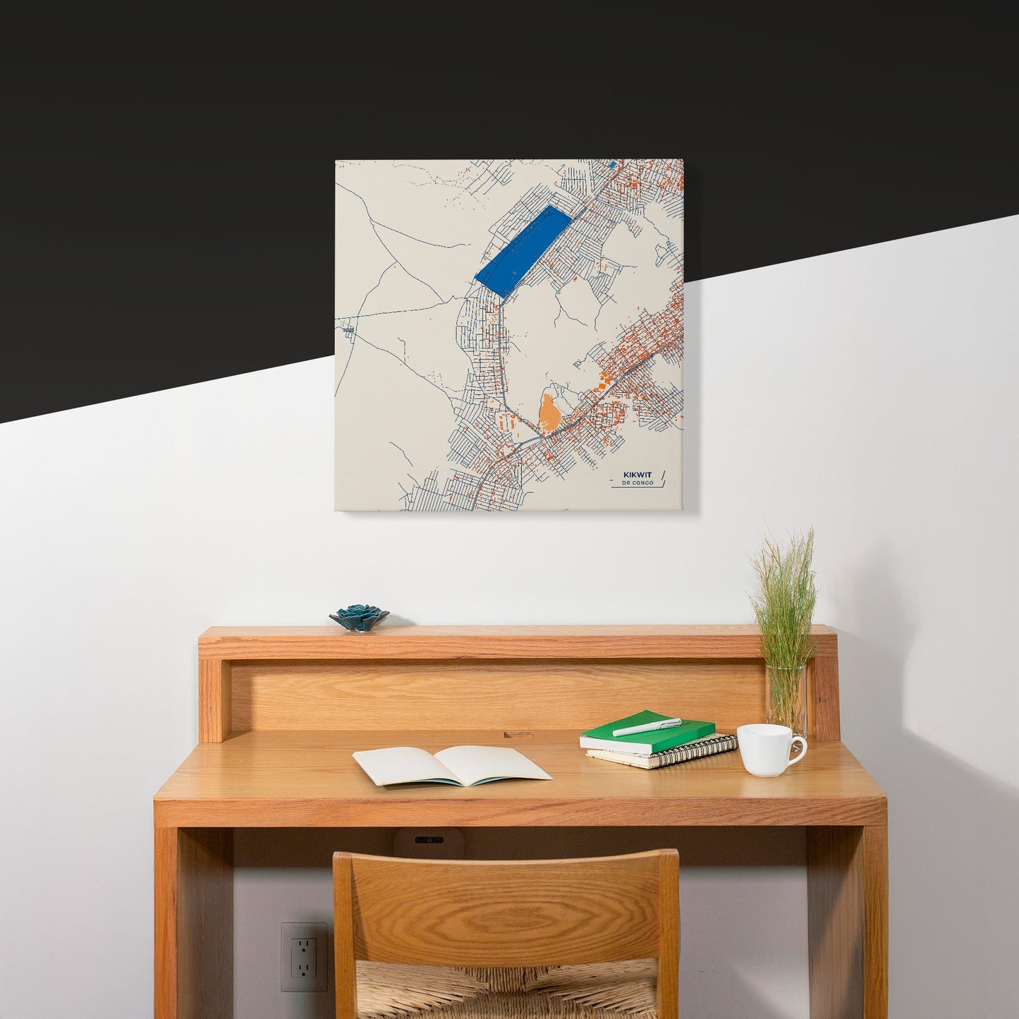 Kikwit Dr Congo Colorful City Map Canvas Print Scene