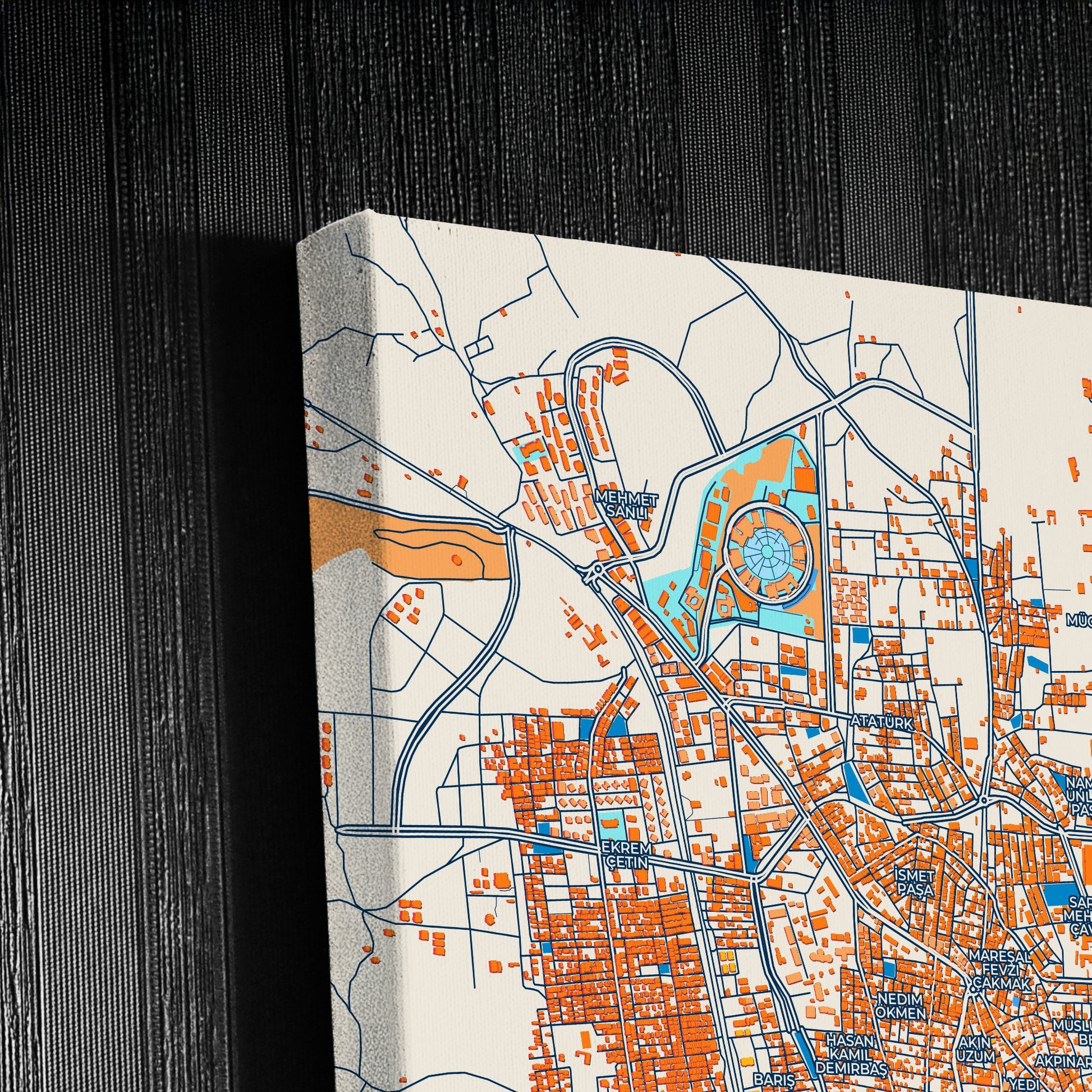 Ki̇li̇s Turkey Colorful City Map Canvas Print Detail