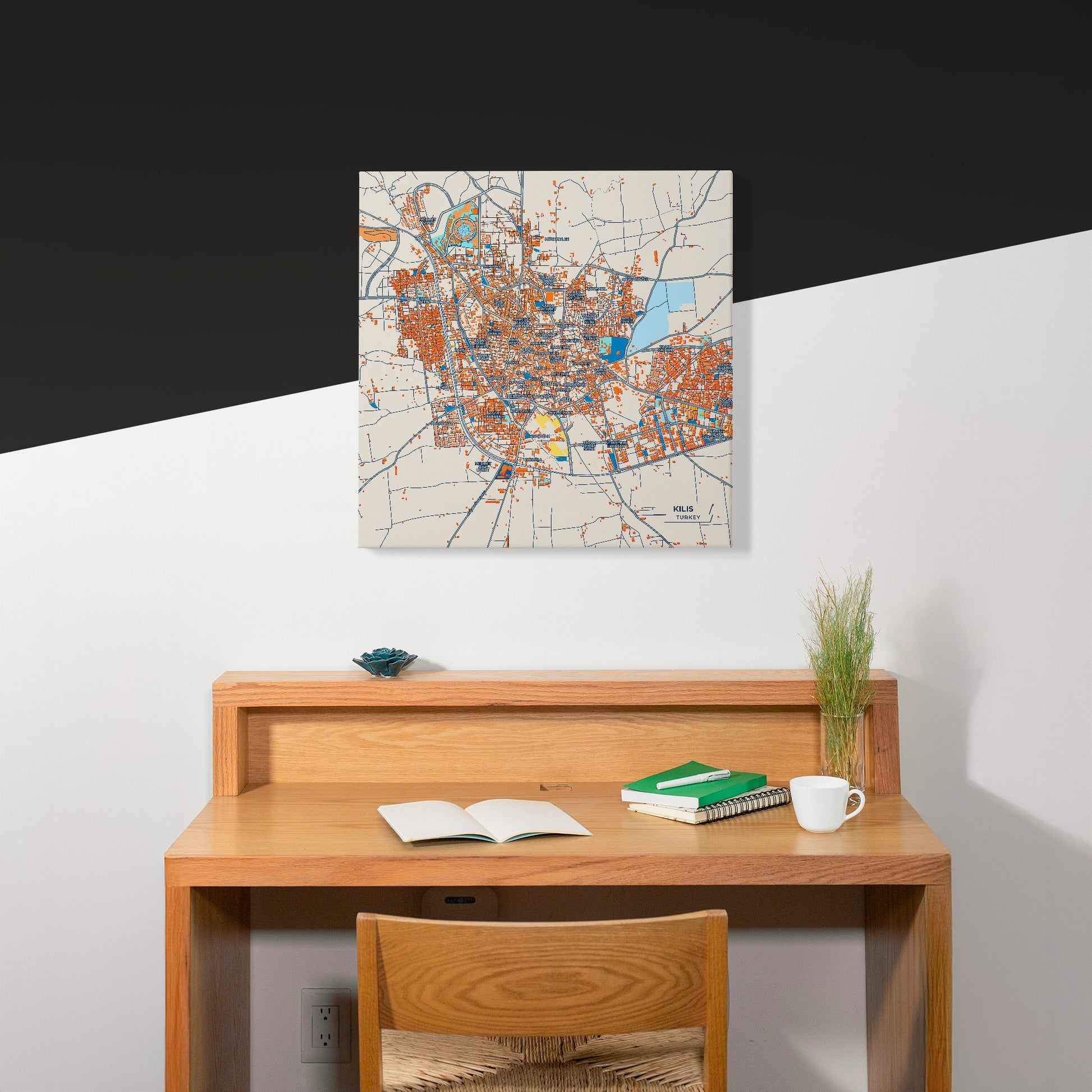 Ki̇li̇s Turkey Colorful City Map Canvas Print Scene