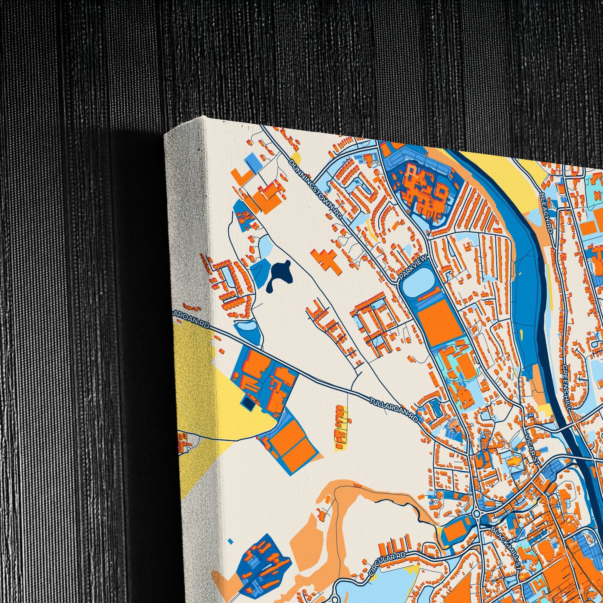Kilkenny Ireland Colorful City Map Canvas Print Detail