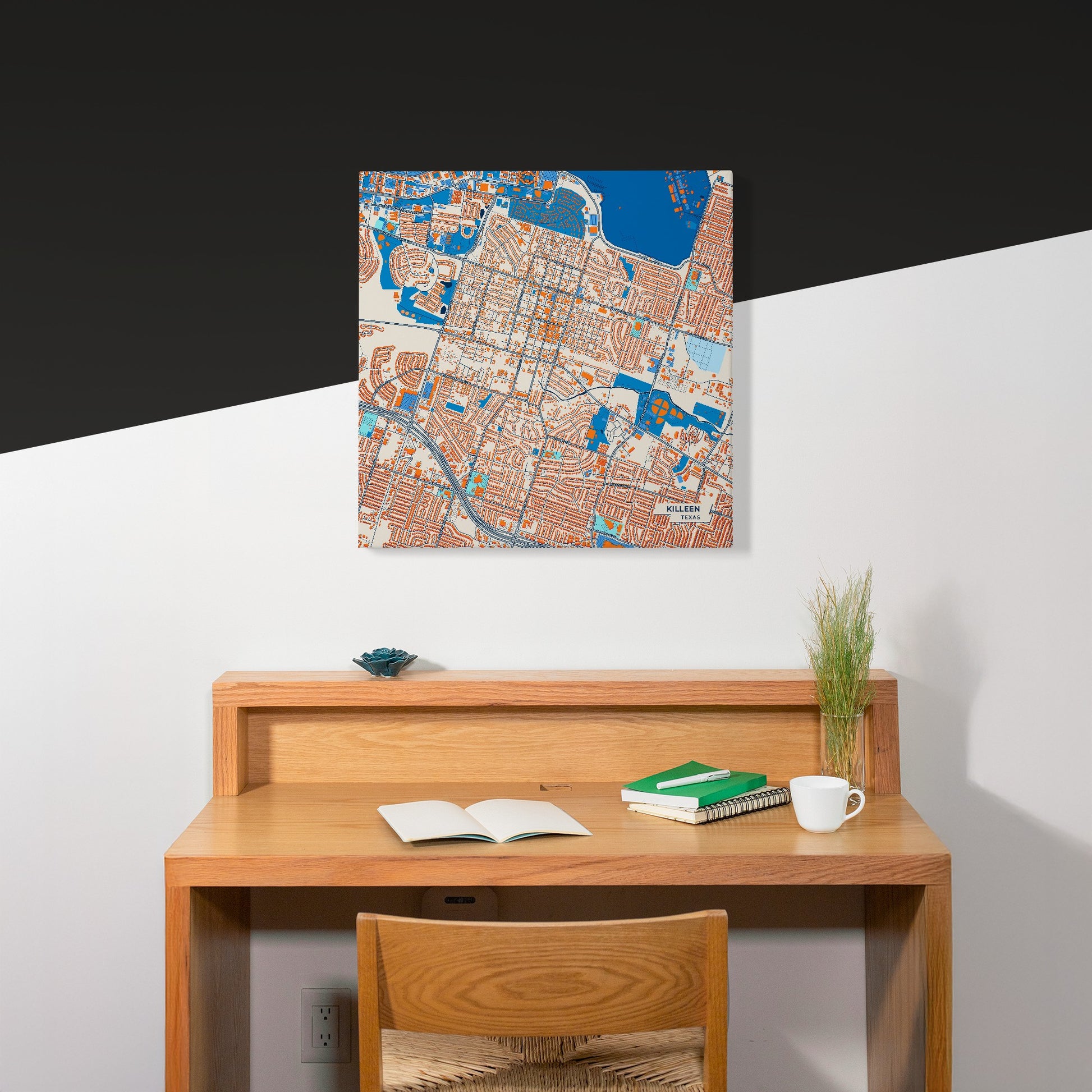 Killeen Texas Colorful City Map Canvas Print Scene