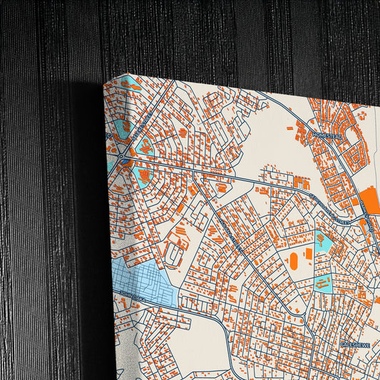 Kimberley South Africa Colorful City Map Canvas Print Detail