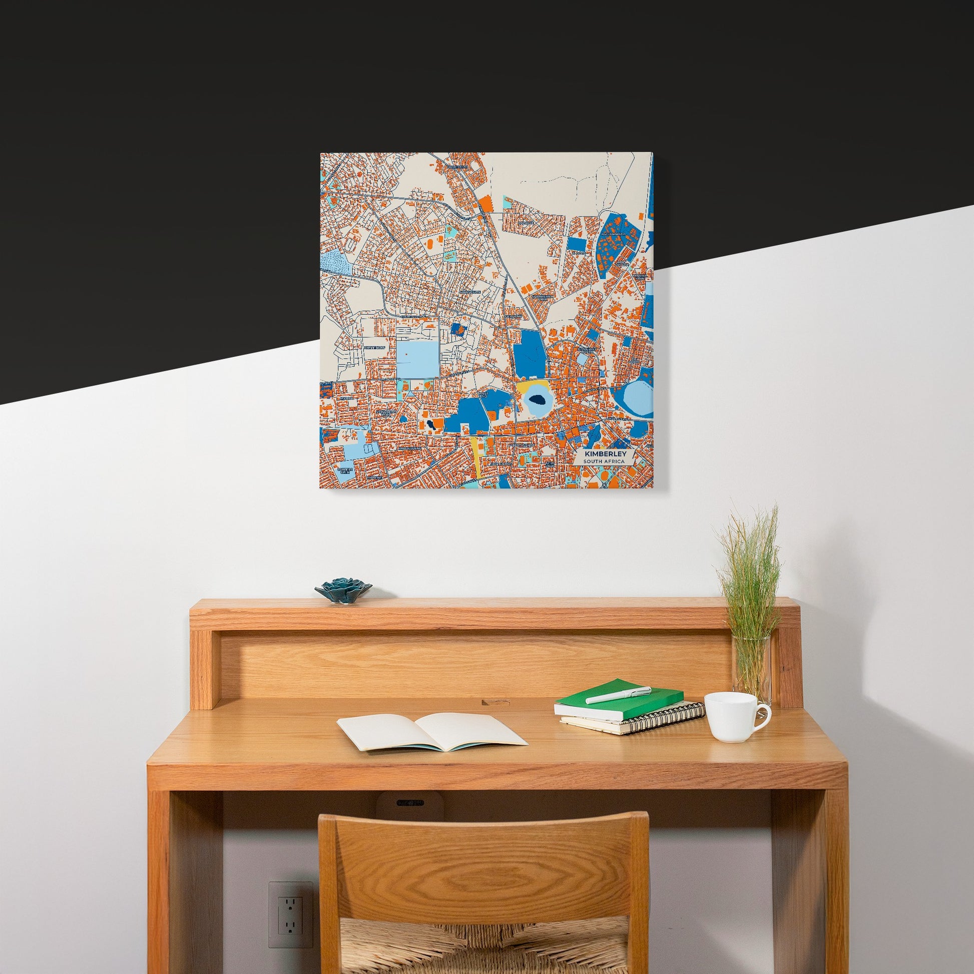 Kimberley South Africa Colorful City Map Canvas Print Scene