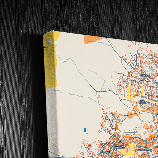 Kindia Guinea Colorful City Map Canvas Print Detail