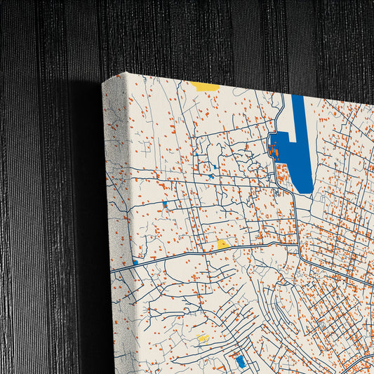 Kindu Dr Congo Colorful City Map Canvas Print Detail