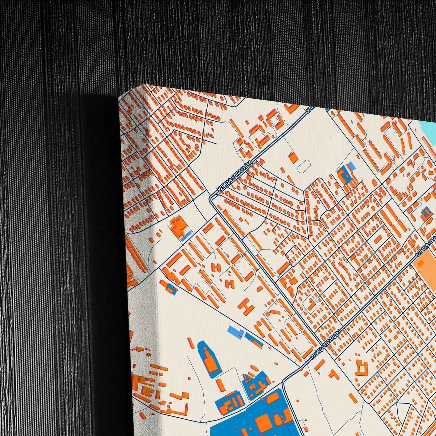 Кинешма Russia Colorful City Map Canvas Print Detail