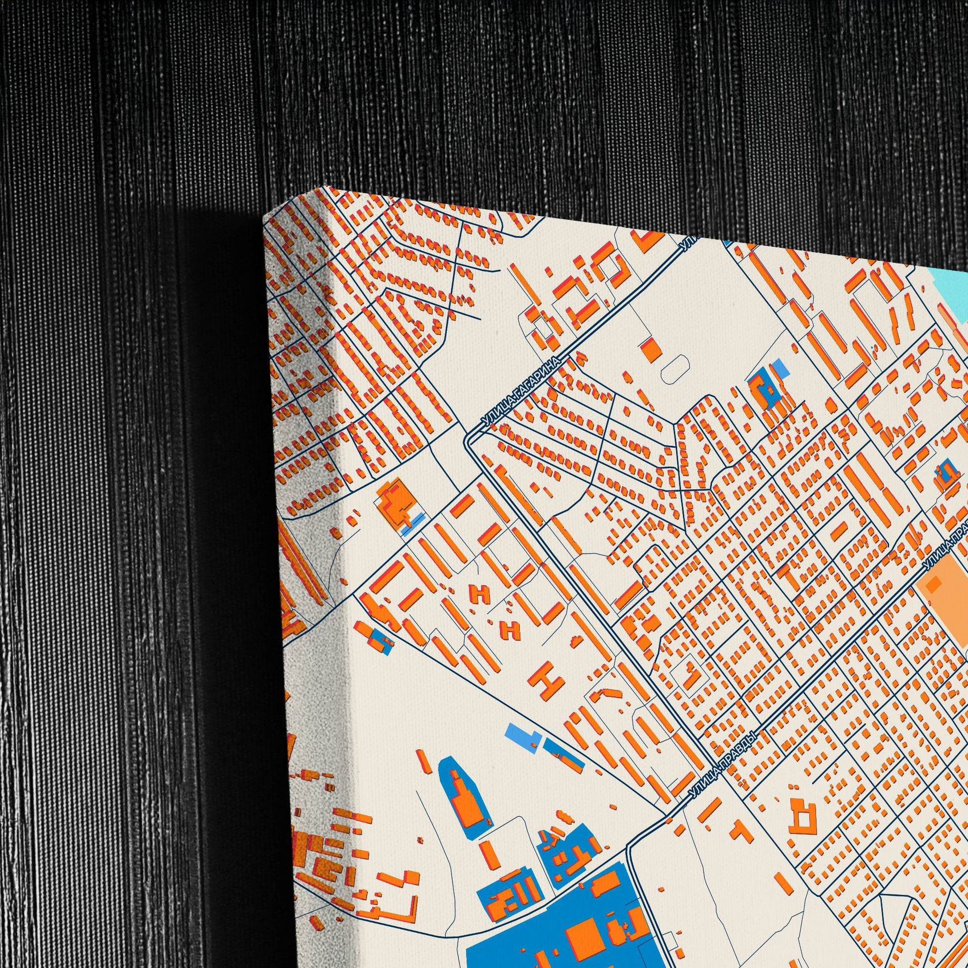 Кинешма Russia Colorful City Map Canvas Print Detail