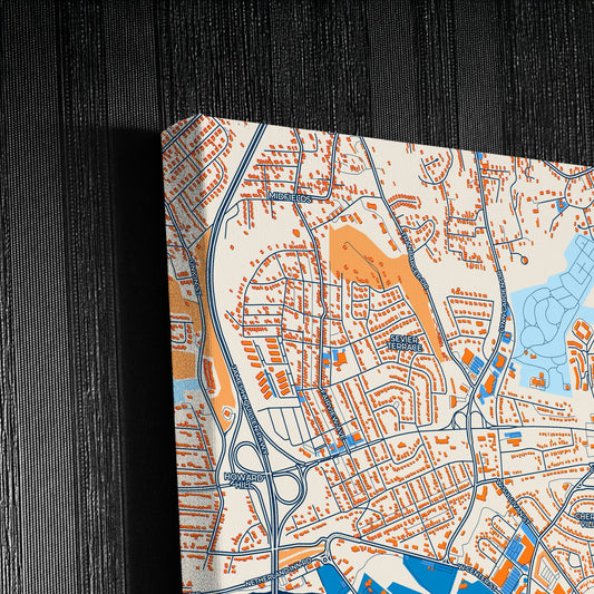 Kingsport Tennessee Colorful City Map Canvas Print Detail