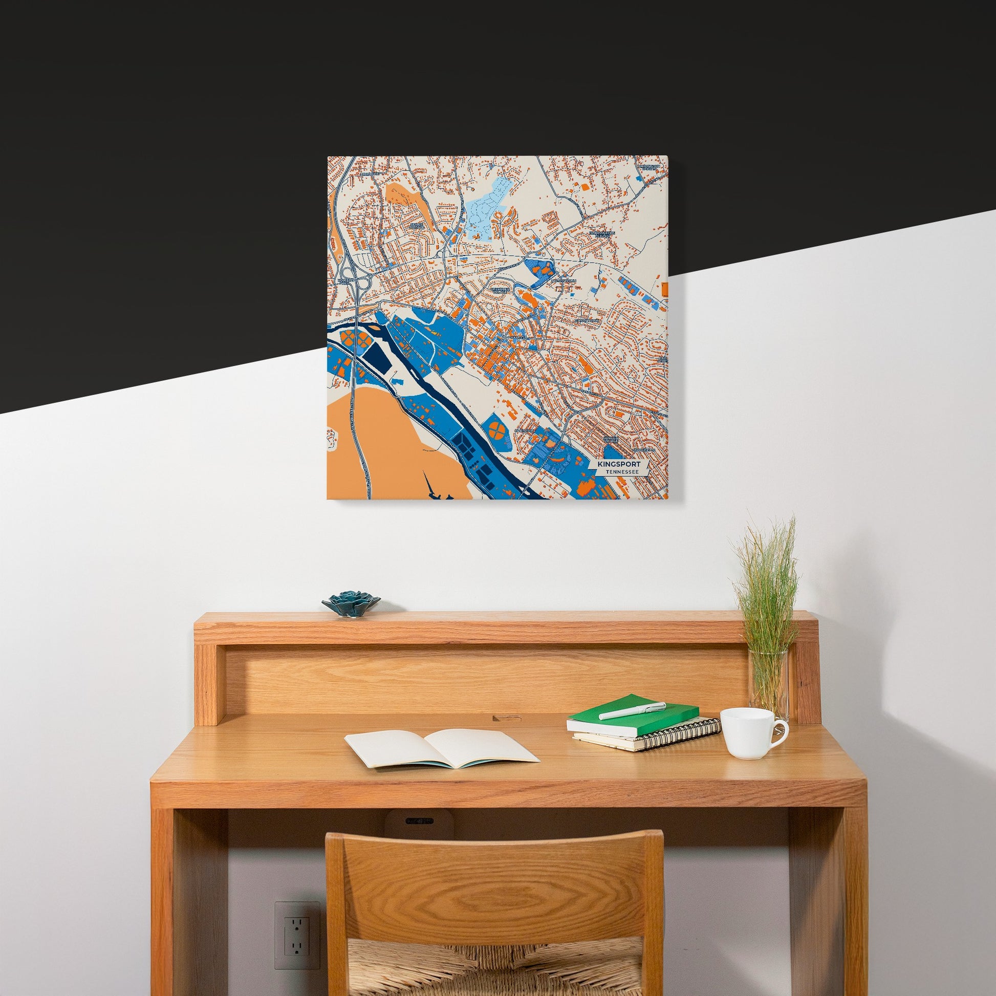 Kingsport Tennessee Colorful City Map Canvas Print Scene