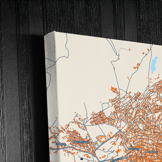 Kirikhan Turkey Colorful City Map Canvas Print Detail